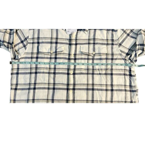 American Eagle Super Soft Creme Plaid Button-Down Shirt Mens Size XXL NWT - Picture 5 of 7